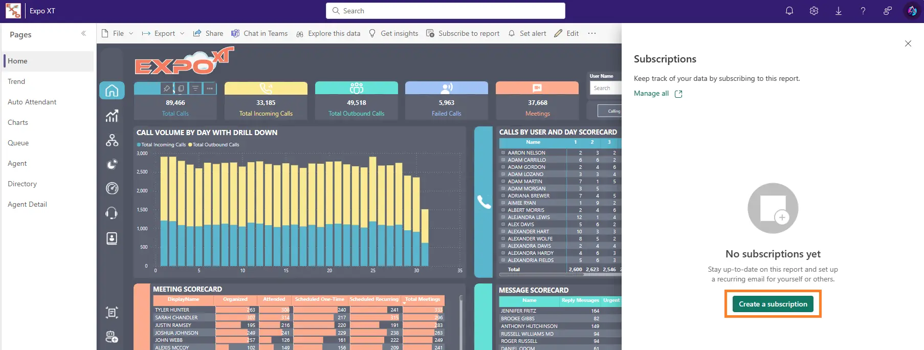 screenshot showing the scheduling options for Expo XT