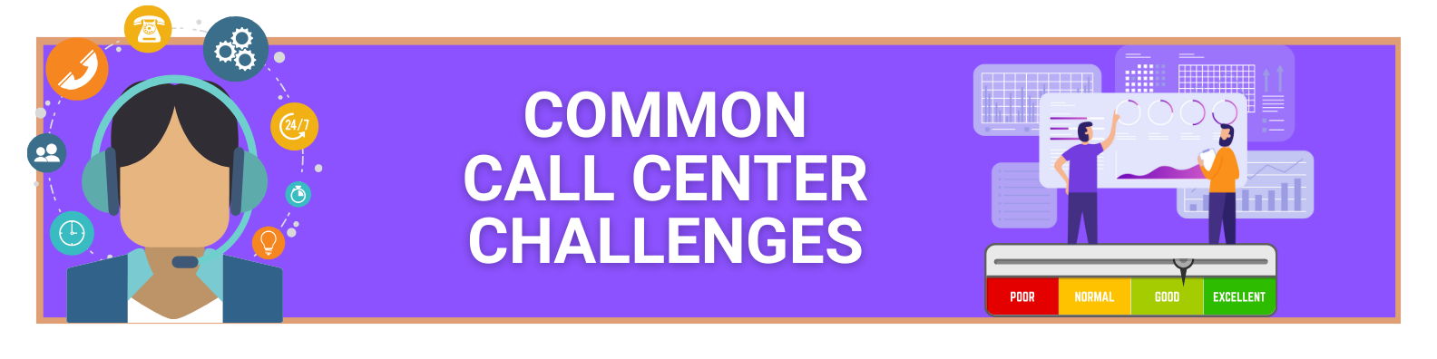 diagram of common call center challenges
