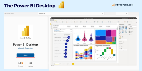 screenshot of the Power BI Desktop from the Appstore