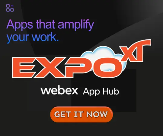 cisco app hub screenshot with expo XT logo floating above