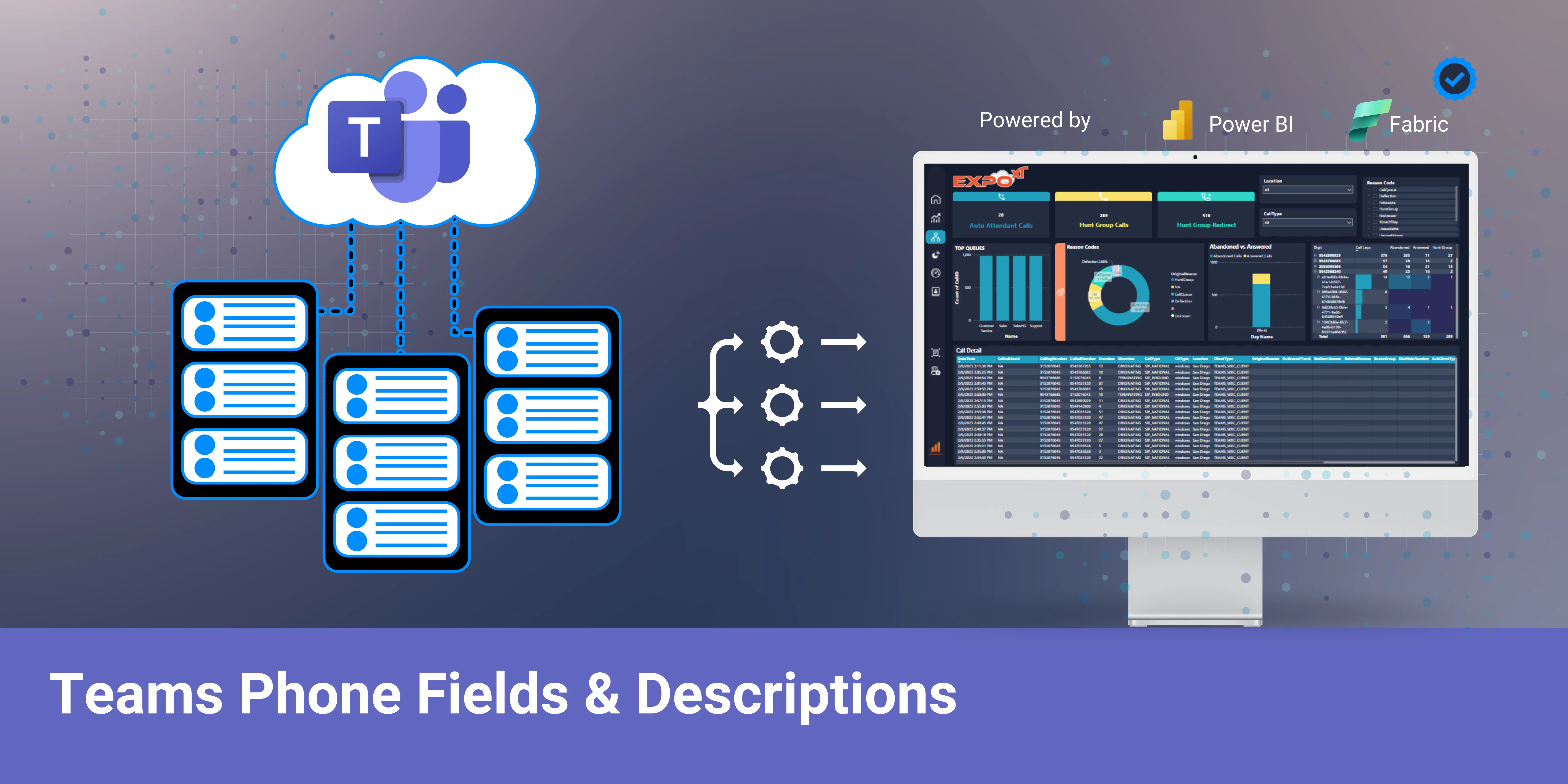 banner image of tables for Microsoft Teams CDR Fields in blue