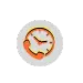 mini image of call center handle time icon clock in orange and yellow  